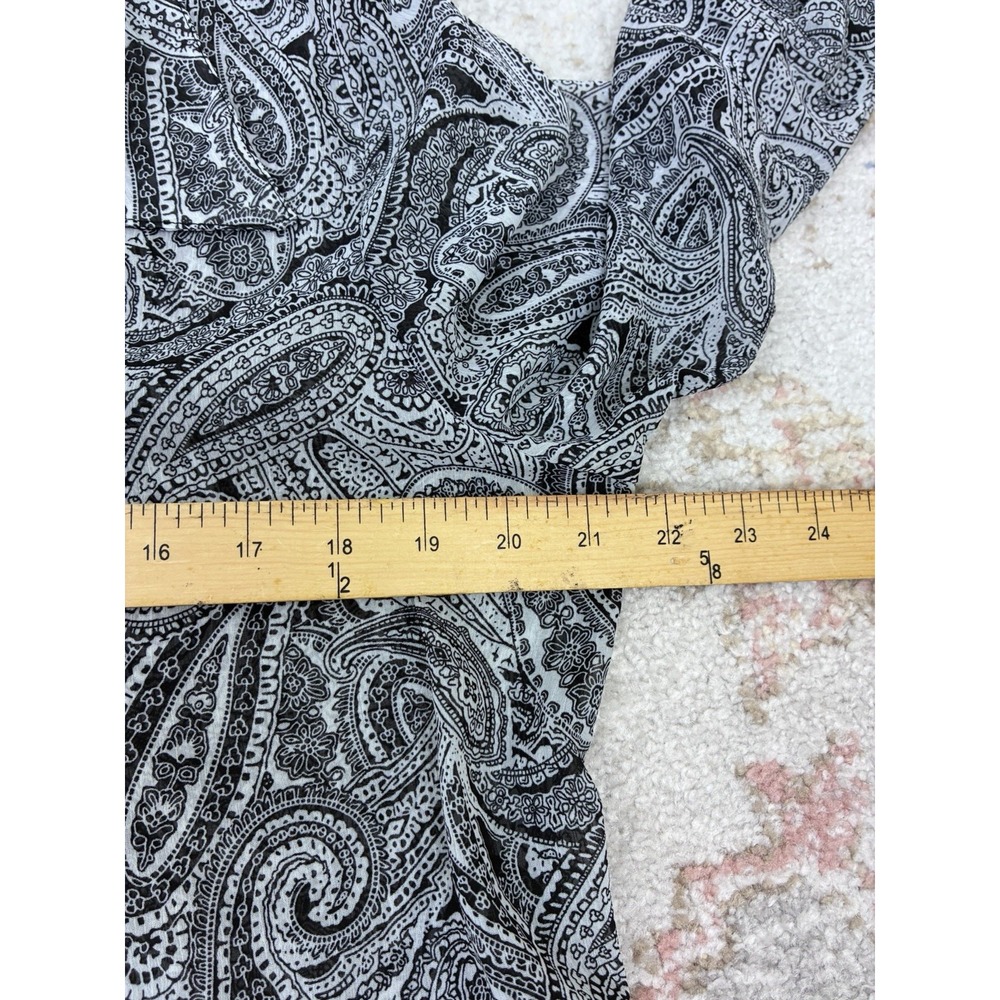 NorthStyle Paisley Blouse L Dark Romantic Whimsy Boho Ruffle Cuff Button Up - Picture 3 of 7